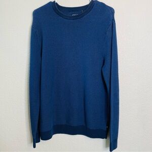 Chaps Mens Royal Blue 100% Cotton Knit Relaxed Casual Cozy Sweater | Medium